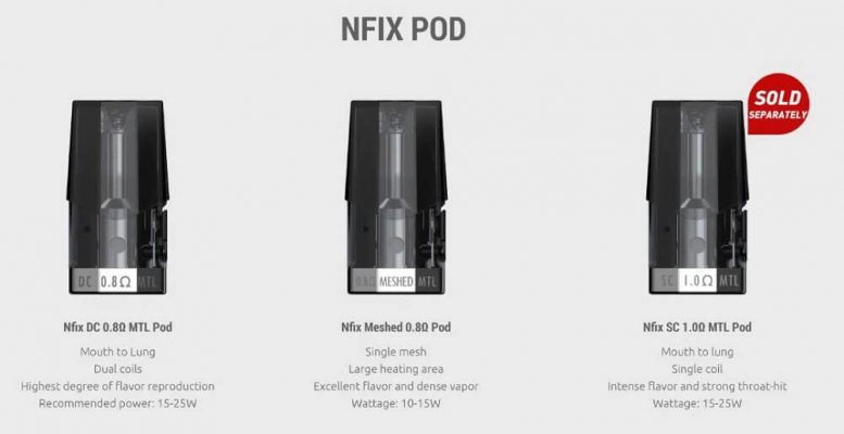 Smok Nfix 25W Replacement Pods 7 Smok Nfix Replacement Pods