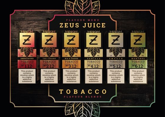 American Red Tobacco by Zeus Juice 5 Zeus Juice Tobacco 10ml A5 Flavour Menu 1