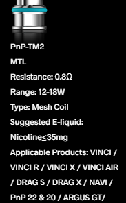 Voopoo PnP Coils 12 PnP TM2